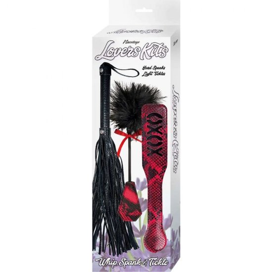 Lovers Kits Whip, Spank & Tickle Set In Black/Red