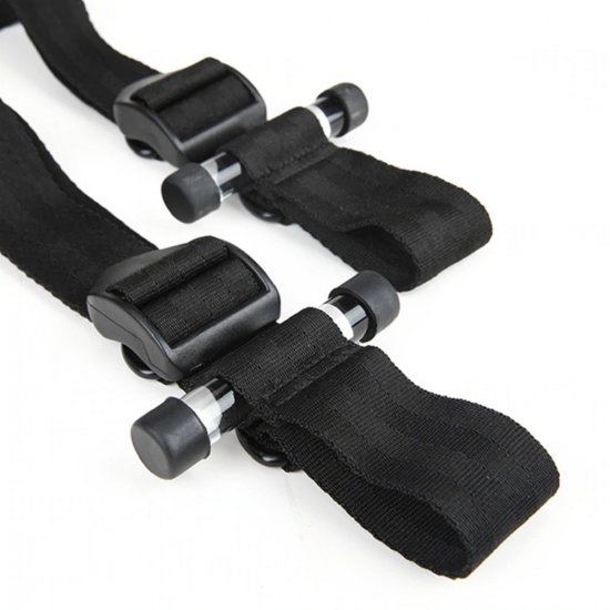 Lux Fetish Over The Door Cross with 4 Universal Cuffs In Black