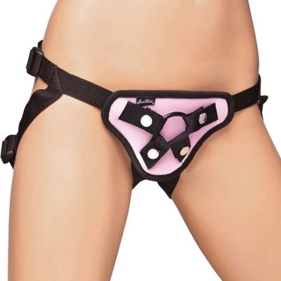 Lux Fetish Pretty In Pink Strap-On Harness In Pink/Black