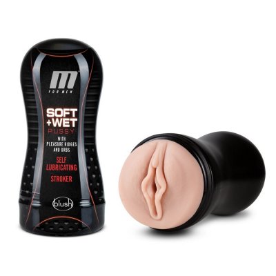 M For Men Wet Pussy Self Lubricating Stroker with Ridges & Orbs