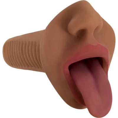 Mistress Mercedes Vibrating Deep Throat Mouth Stroker In Brown
