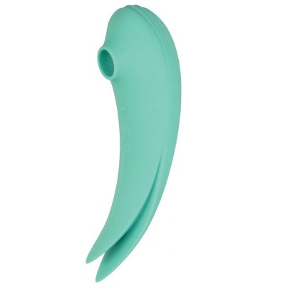 Mystique Rechargeable Vibrating Silicone Suction Vibe In Aqua