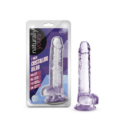 Naturally Yours 7 inch Crystalline Dildo In Amethyst