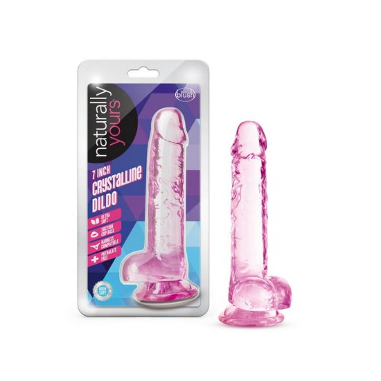 Naturally Yours 7 inch Crystalline Dildo In Rose