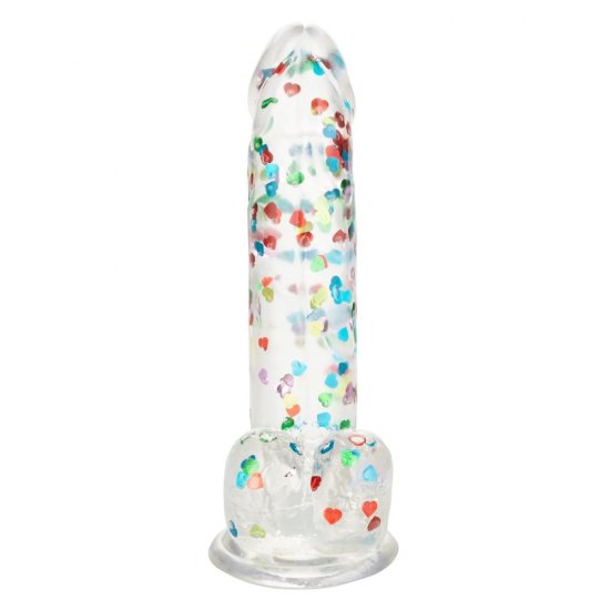 Naughty Bits I Love Dick Heart-Filled 8 inch Dong In Multi-Color