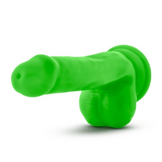 Neo 6 inch Sensa Feel Dual Density Cock with Balls In Neon Green