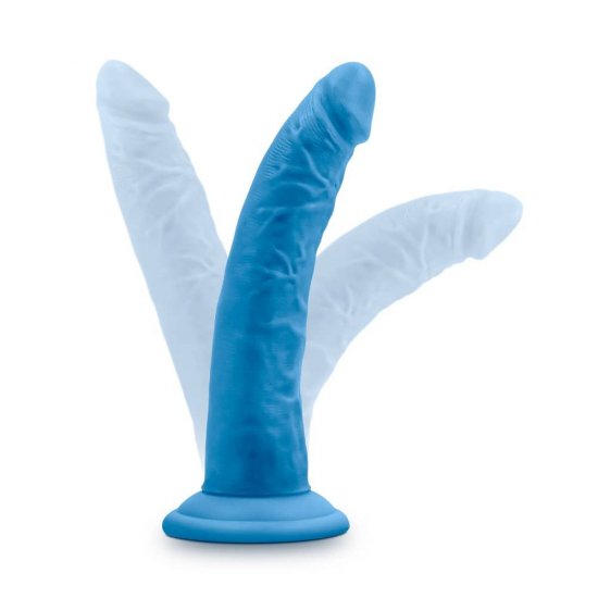 Neo Elite 7.5 inch Silicone Dual Density Cock In Neon Blue