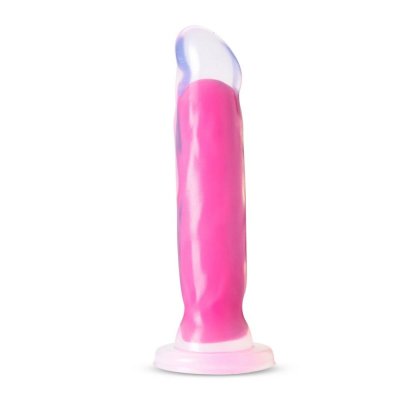 Neo Elite Glow In The Dark Marquee 8in Silicone Dildo Neon Pink