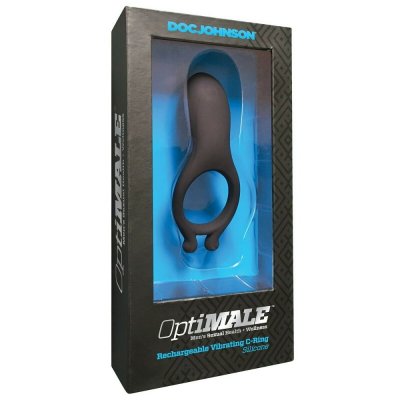 OptiMALE Rechargeable Silicone Couples Vibrating Cock Ring Black