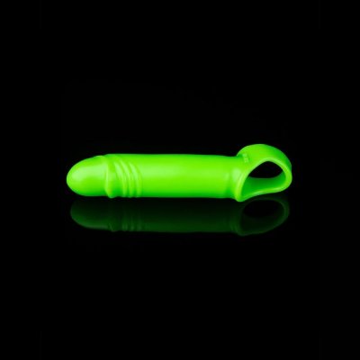 Ouch! Glow In The Dark Smooth Stretchy Penis Extension In Green