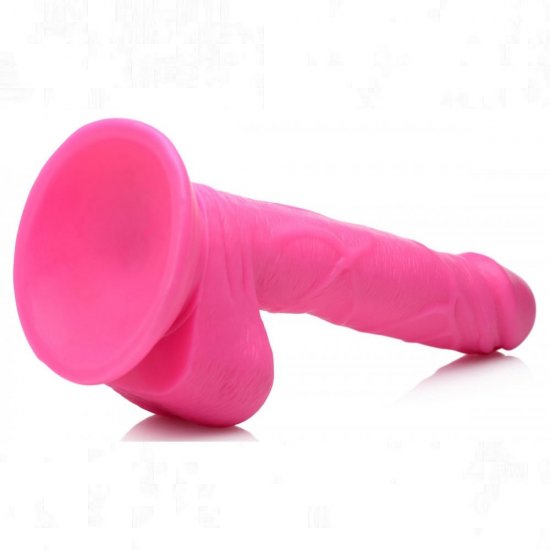 Pop Peckers 6.5 inch Harness Compatible Dildo with Balls In Pink