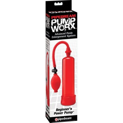 Pump Worx Beginner's Power Penis Pump In Red