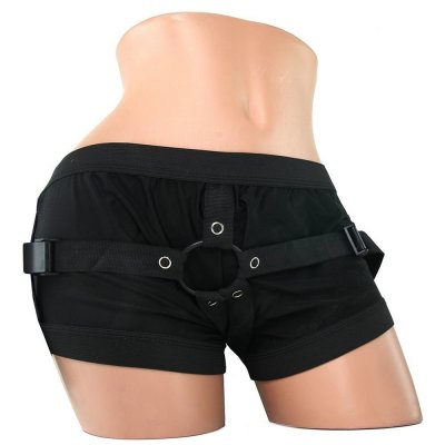 Realrock Boxer With Adjustable Harness In Black SM/XL