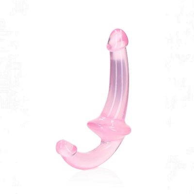 Realrock Crystal Clear 6 inch Strapless Strap-On In Pink