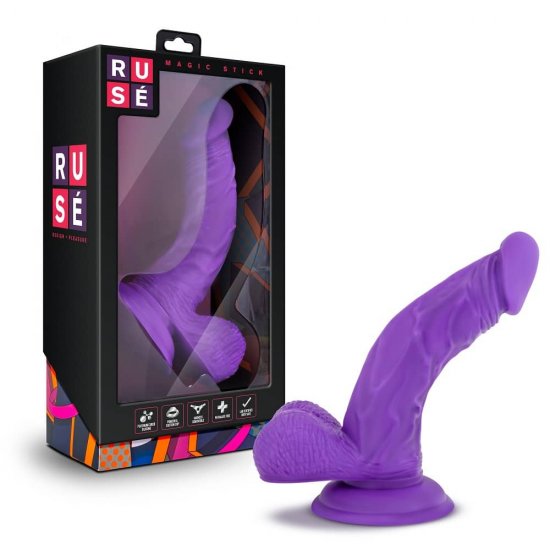 Ruse Magic Stick Realistic 7 inch Silicone Dildo In Purple