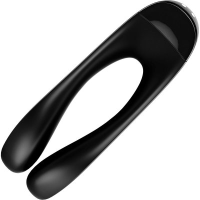 Satisfyer Candy Cane Rechargeable Couples Finger Vibe In Black