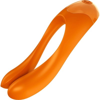 Satisfyer Candy Cane Rechargeable Couples Finger Vibe In Orange