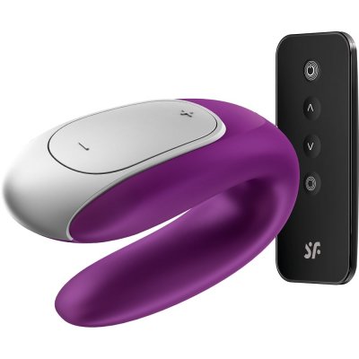 Satisfyer Double Fun Couples Vibe with App & Remote In Purple