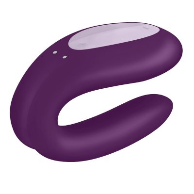 Satisfyer Double Joy Couples Vibrator with App Control In Purple