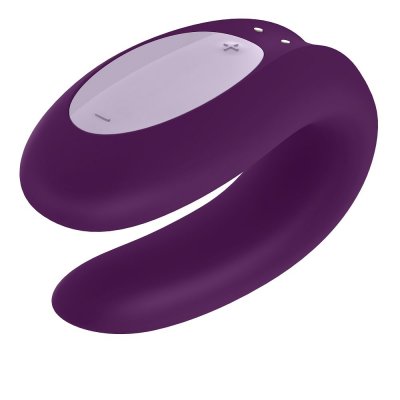 Satisfyer Double Joy Couples Vibrator with App Control In Purple