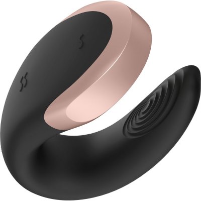 Satisfyer Double Love Couples Vibe with App & Remote In Black