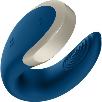 Satisfyer Double Love Couples Vibe with App & Remote In Blue