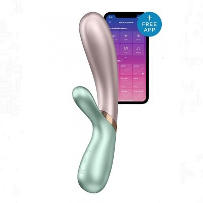 Satisfyer Hot Lover Connect App Rabbit Style Vibe In Mint-Pink