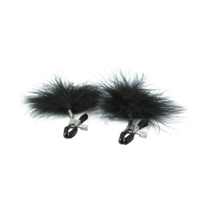 Sex & Mischief Feathered Nipple Clamps In Black