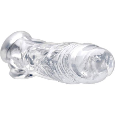 Size Matters Realistic 8" Clear Penis Enhancer + Ball Stretcher