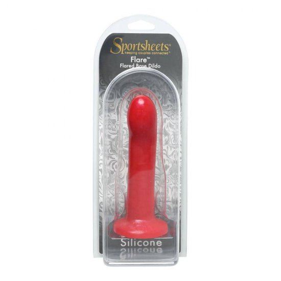 Sportsheets Flare Silicone Flared Base Dildo In Red