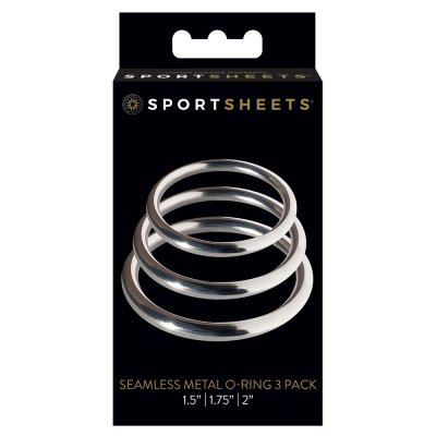 Sportsheets Seamless Metal O-Ring 3 Pack In Silver
