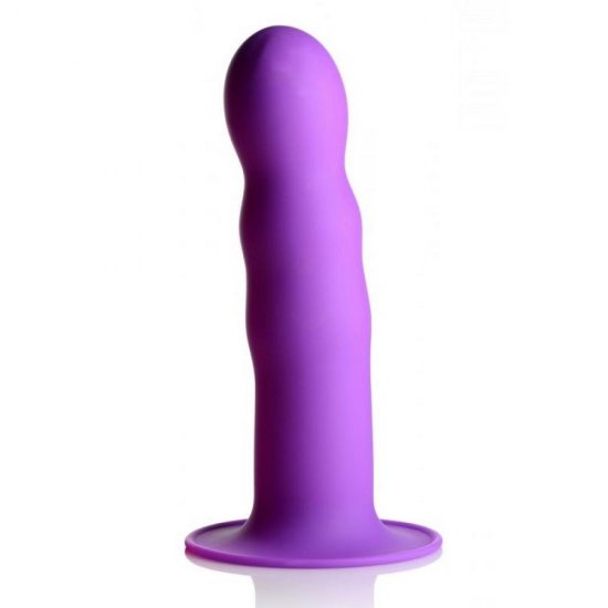 Squeeze-It Silexpan Squeezable Wavy Dildo In Purple