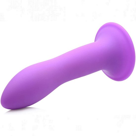 Squeeze-It Slender Silexpan Silicone Dildo In Purple