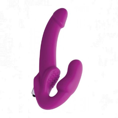 Strap U Evoke Vibrating Strapless Silicone Strap-On Dildo Purple