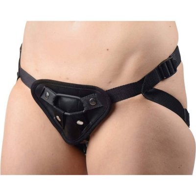 Strap U Sutra Fleece-Lined Strap-On with Vibrator Pouch In Black