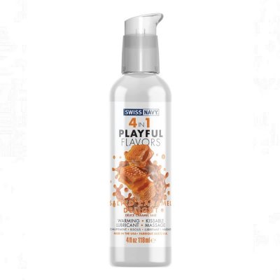 Swiss Navy 4 in 1 Playful Flavors Lube In Salted Caramel 4 Oz