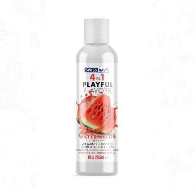Swiss Navy 4 in 1 Playful Flavors Lube In Watermelon 1 Oz