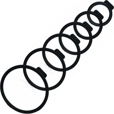 Tantus Silicone O-Ring Set - Pack of 6 In Black