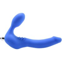 Tantus Strapless Slim Silicone Vibrating Strap-On In Blue