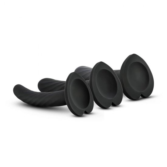 Temptasia Twist Dildos with Heart Shaped Suction Cup In Black