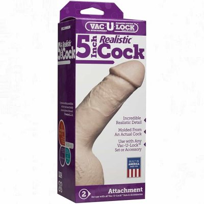 Vac-U-Lock 5 inch Realistic Cock In Vanilla