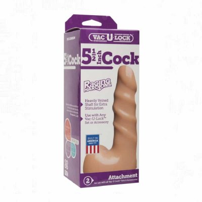 Vac-U-Lock 5.5 inch Raging Hard-On Cock In Vanilla