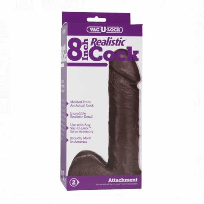 Vac-U-Lock 8 inch Realistic Cock In Chocolate