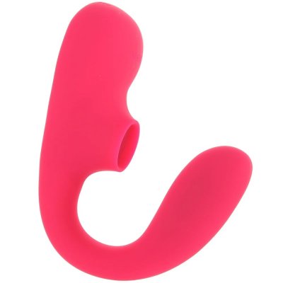 Vedo Suki Plus Dual Stimulator Suction Vibe In Foxy Pink