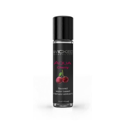 Wicked Aqua Flavored Water Based Lubricant Cherry 1 Oz