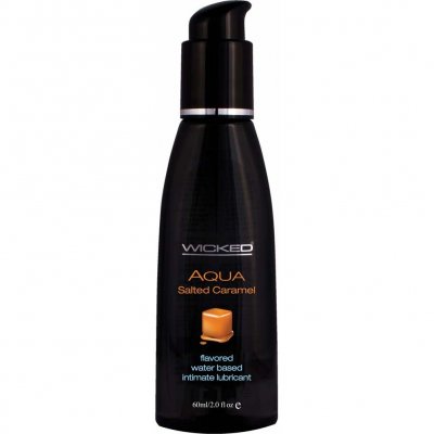 Wicked Aqua Flavored Water Based Lubricant Salted Caramel 2 Oz