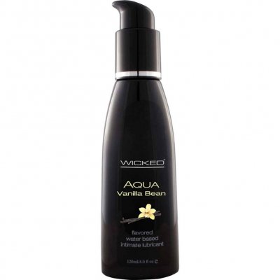 Wicked Aqua Flavored Water Based Lubricant In Vanilla Bean 4 Oz