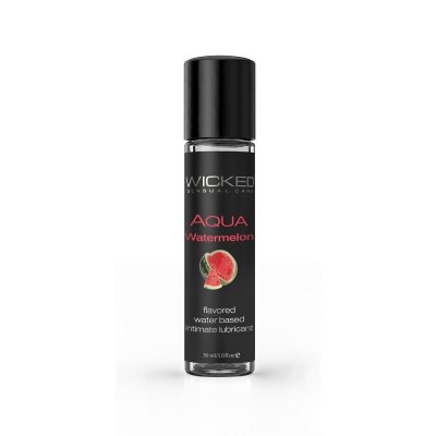 Wicked Aqua Flavored Water Based Lubricant Watermelon 1 Oz